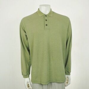 Patagonia Nuevo Polo Shirt Mens Medium Heather Light Green Cotton Pique Blend